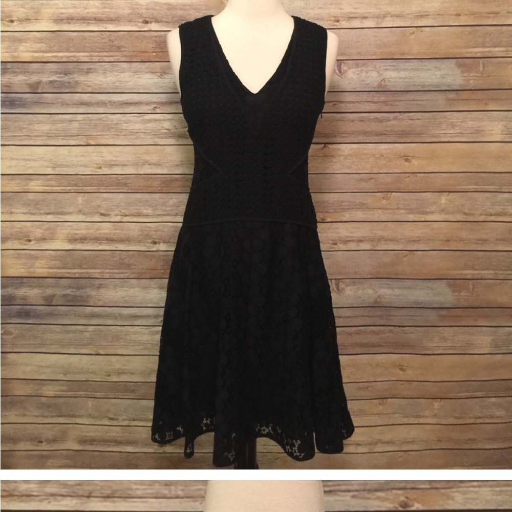 DVF black lace dress